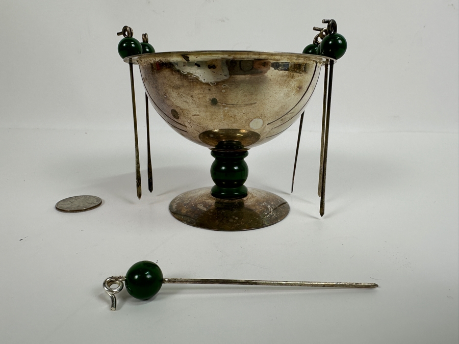 Napier Silver Plate Olive Cocktail Pick Compote Set [Photo 3]