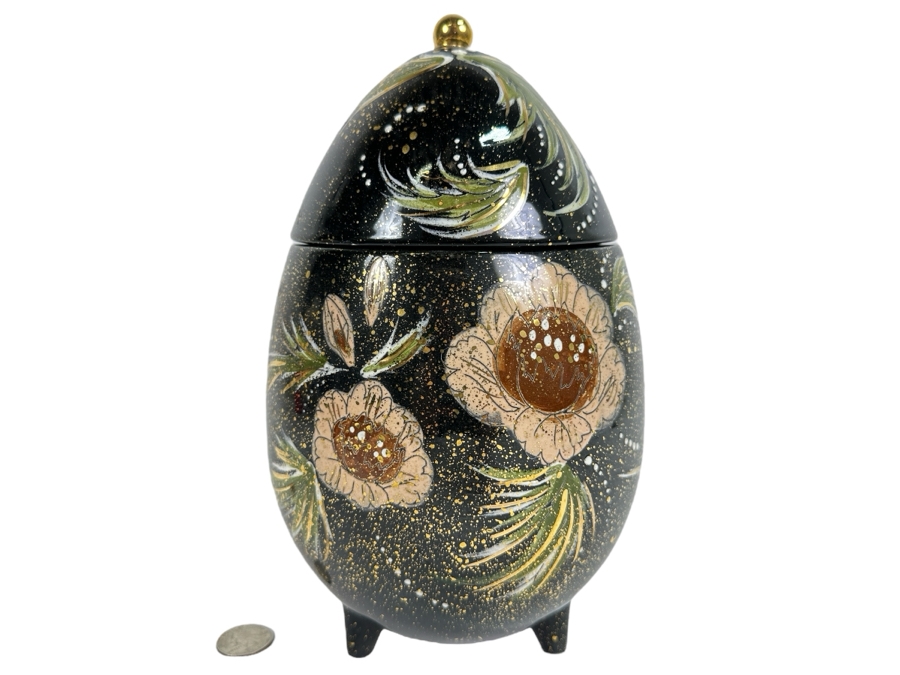 Mid-Century Sasha Brastoff California Footed Egg Pottery Jar, Signed [Photo 1]