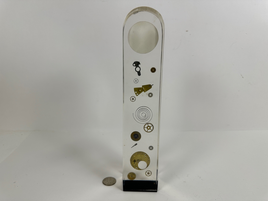 Handmade Lucite Sculpture With Watch Parts 11.5H [Photo 7]