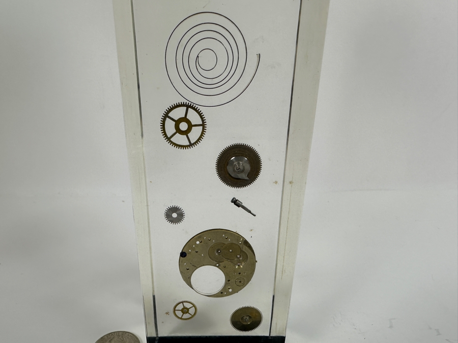 Handmade Lucite Sculpture With Watch Parts 11.5H [Photo 4]