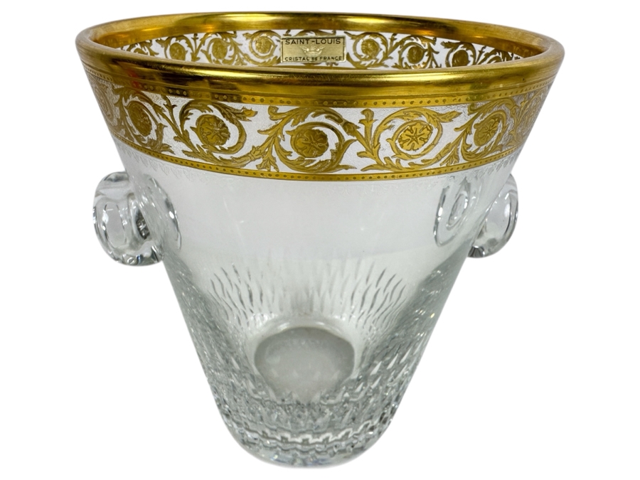 Saint-Louis Cristal De France Champagne Bucket with Thistle Gold Rim 9x9 [Photo 1]