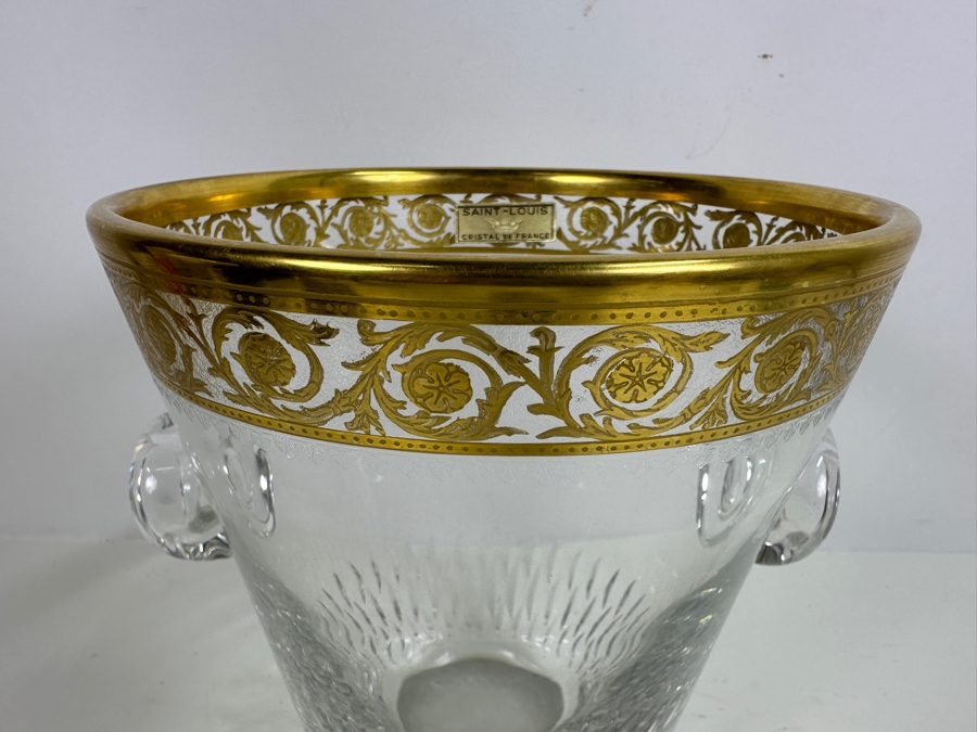 Saint-Louis Cristal De France Champagne Bucket with Thistle Gold Rim 9x9 [Photo 4]