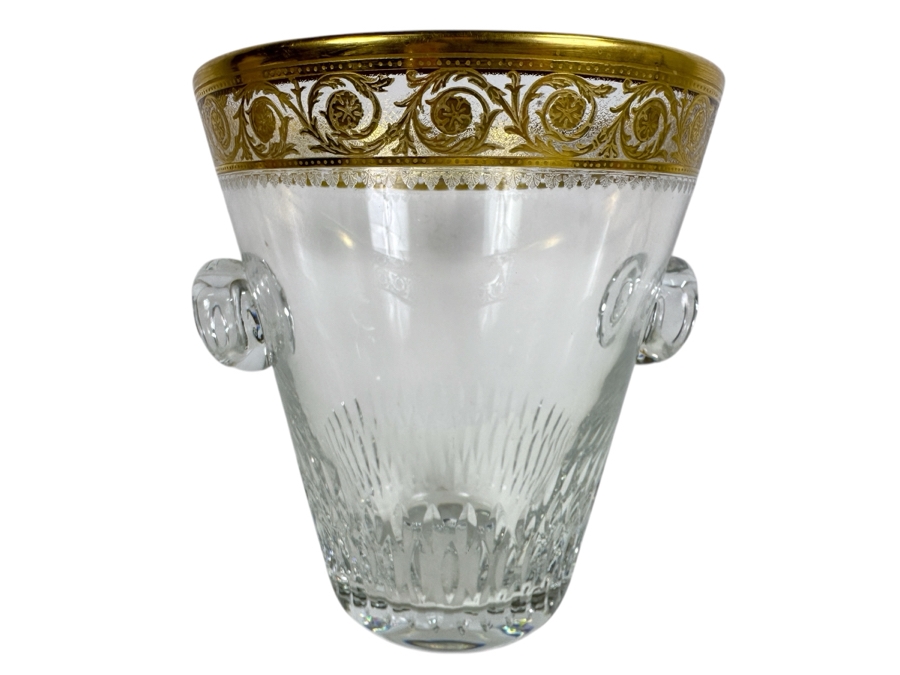 Saint-Louis Cristal De France Champagne Bucket with Thistle Gold Rim 9x9 [Photo 2]