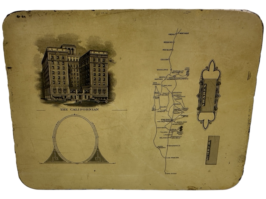 Antique Lithograph Printing Stone Double Sided - See Photos For Graphics - Heavy 8W X 6H X 3D [Photo 3]