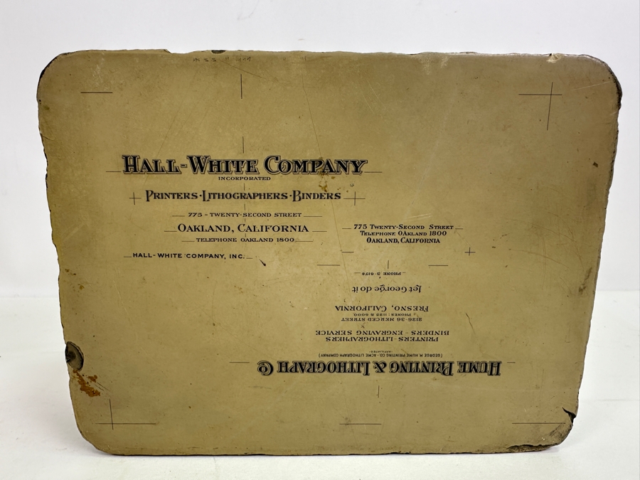 Antique Lithograph Printing Stone Double Sided - See Photos For Graphics - Heavy 8W X 6H X 3D [Photo 10]