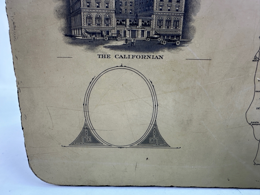 Antique Lithograph Printing Stone Double Sided - See Photos For Graphics - Heavy 8W X 6H X 3D [Photo 6]