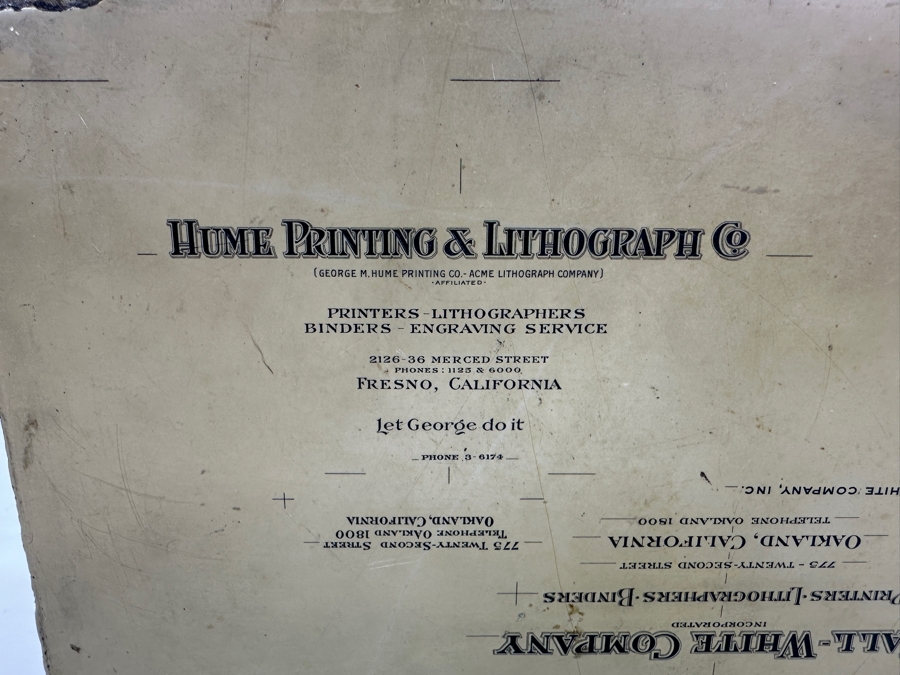 Antique Lithograph Printing Stone Double Sided - See Photos For Graphics - Heavy 8W X 6H X 3D [Photo 13]