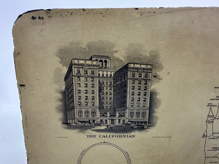 Antique Lithograph Printing Stone Double Sided - See Photos For Graphics - Heavy 8W X 6H X 3D [Photo 5]