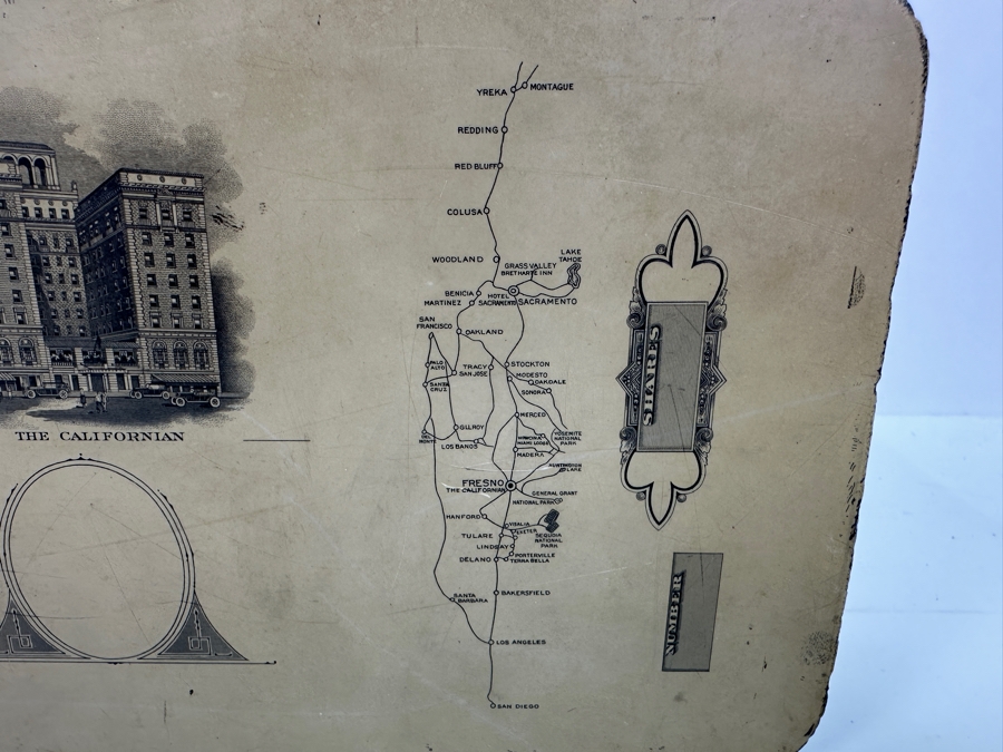 Antique Lithograph Printing Stone Double Sided - See Photos For Graphics - Heavy 8W X 6H X 3D [Photo 7]
