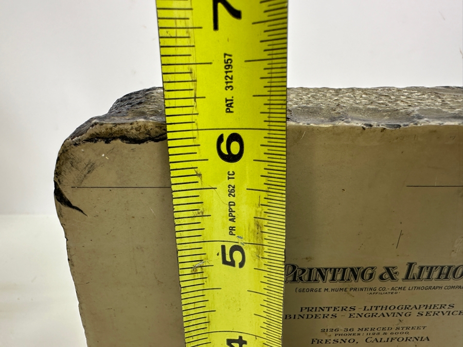 Antique Lithograph Printing Stone Double Sided - See Photos For Graphics - Heavy 8W X 6H X 3D [Photo 15]