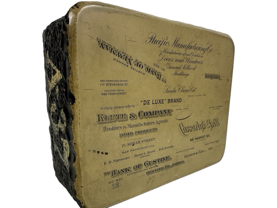 Antique Lithograph Printing Stone Double Sided - See Photos For Graphics - Heavy 8W X 6H X 3D [Photo 1]