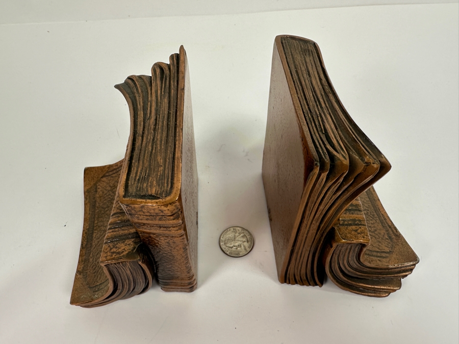 Pair of Vintage Metal Bookends Made in USA 6.5x4x4.5 [Photo 3]