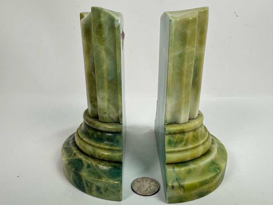 Vintage Italian Marble Column Bookends 5W X 5D X 6H [Photo 3]