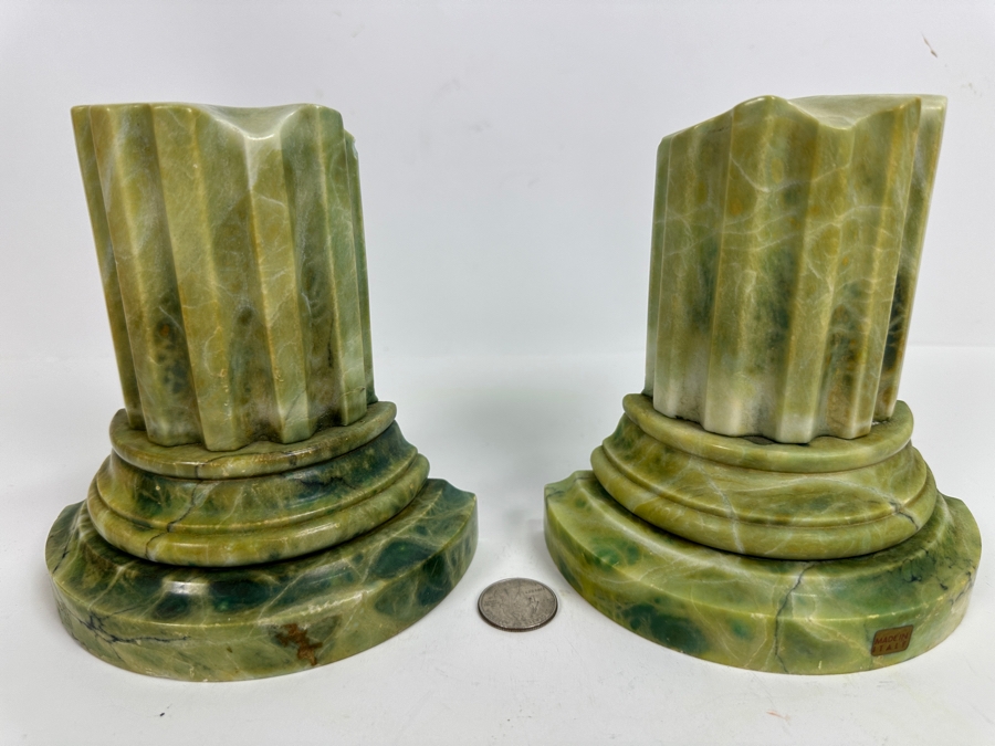 Vintage Italian Marble Column Bookends 5W X 5D X 6H [Photo 6]