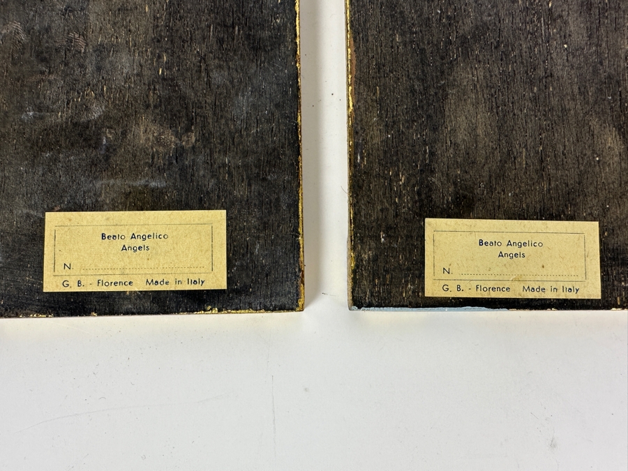 Set Of Six Italian Gilt Wooden Angels Wall Artwork Beato Angelico Florence 3.5 X 7 [Photo 10]