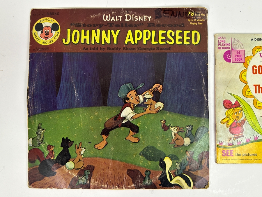 Disney Johnny Appleseed and Goldilocks and the Three Bears Vinyl Albums [Photo 2]