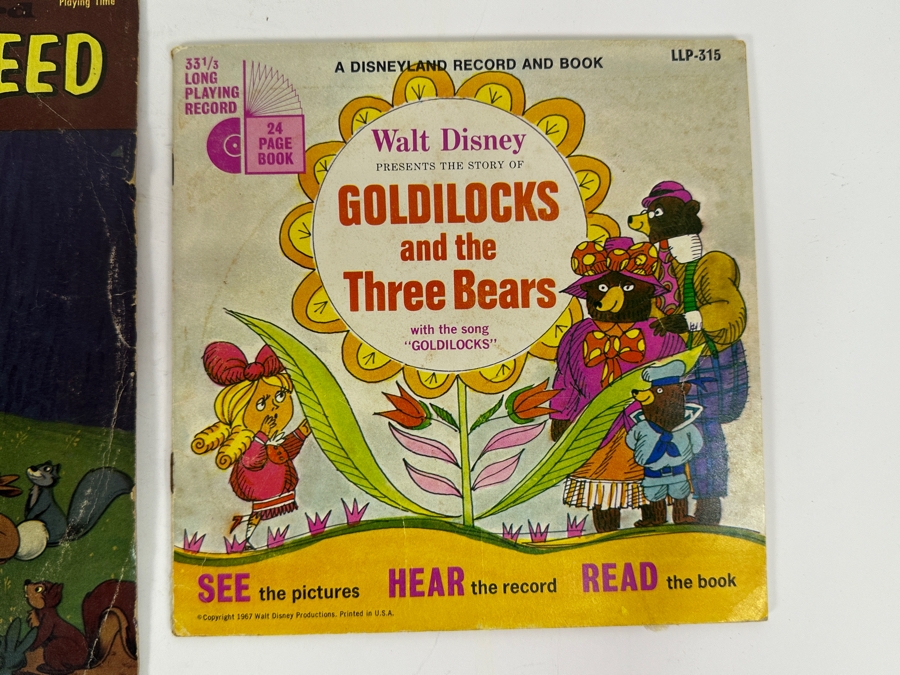 Disney Johnny Appleseed and Goldilocks and the Three Bears Vinyl Albums [Photo 3]