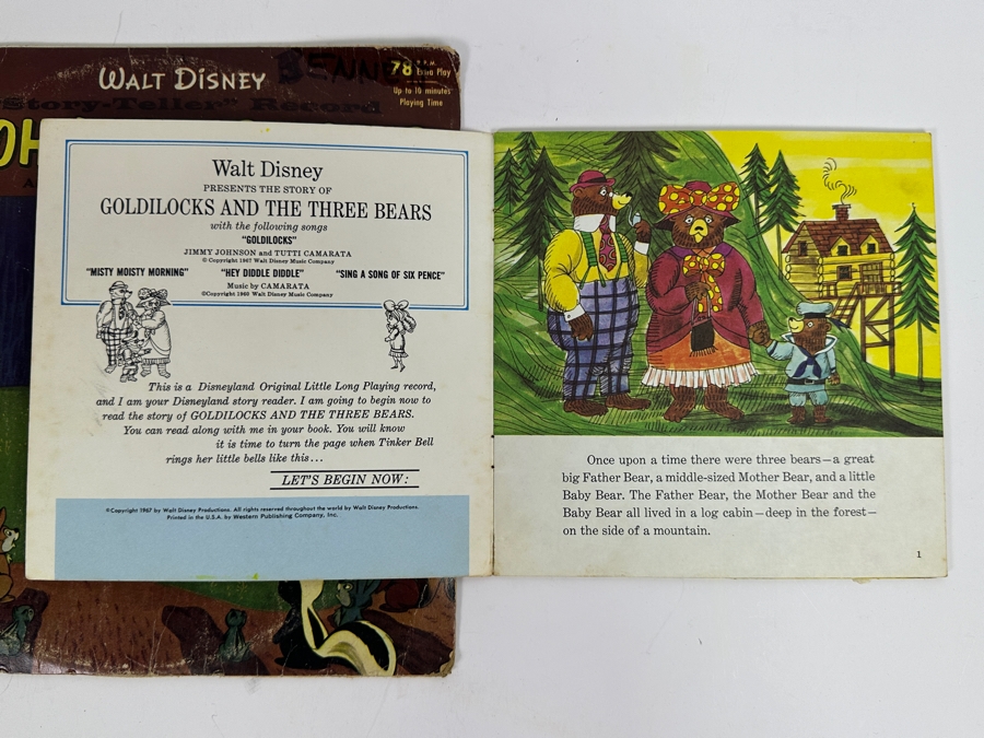 Disney Johnny Appleseed and Goldilocks and the Three Bears Vinyl Albums [Photo 4]