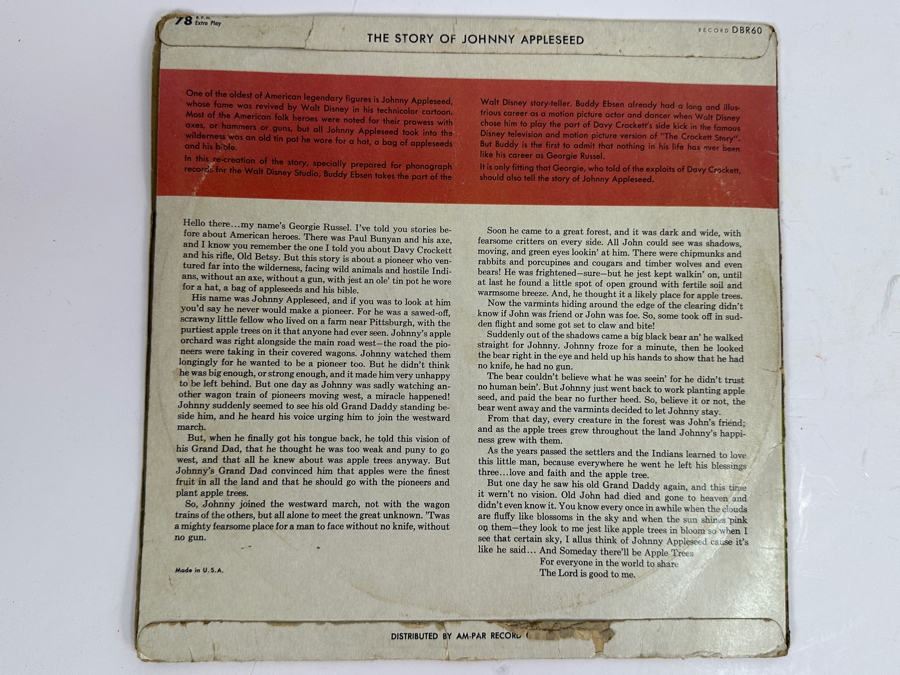 Disney Johnny Appleseed and Goldilocks and the Three Bears Vinyl Albums [Photo 8]