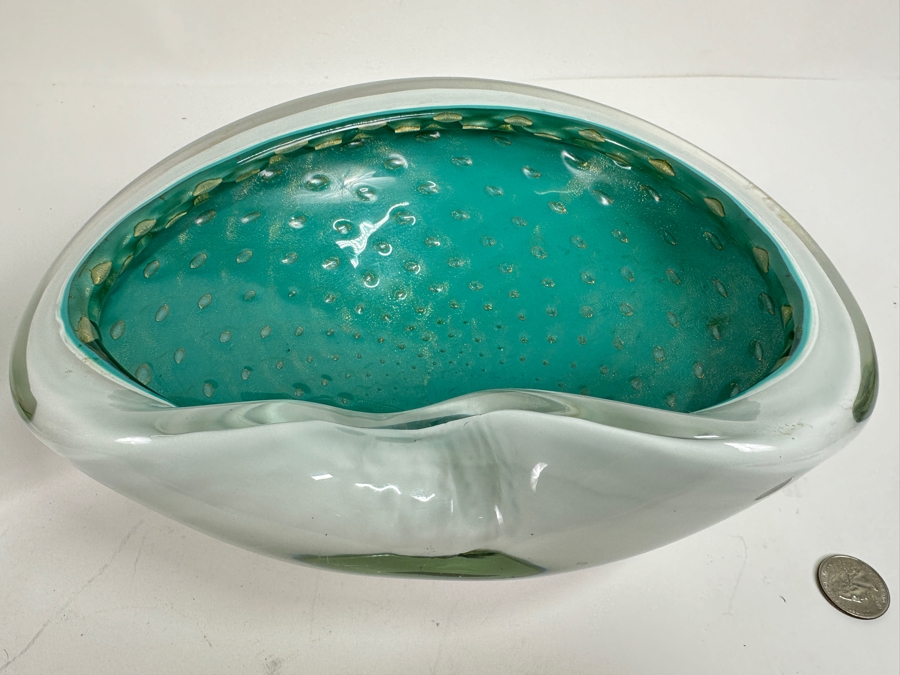 Large Italian Murano Art Glass Abalone Style Bowl 11W X 7.5D X 4H [Photo 6]