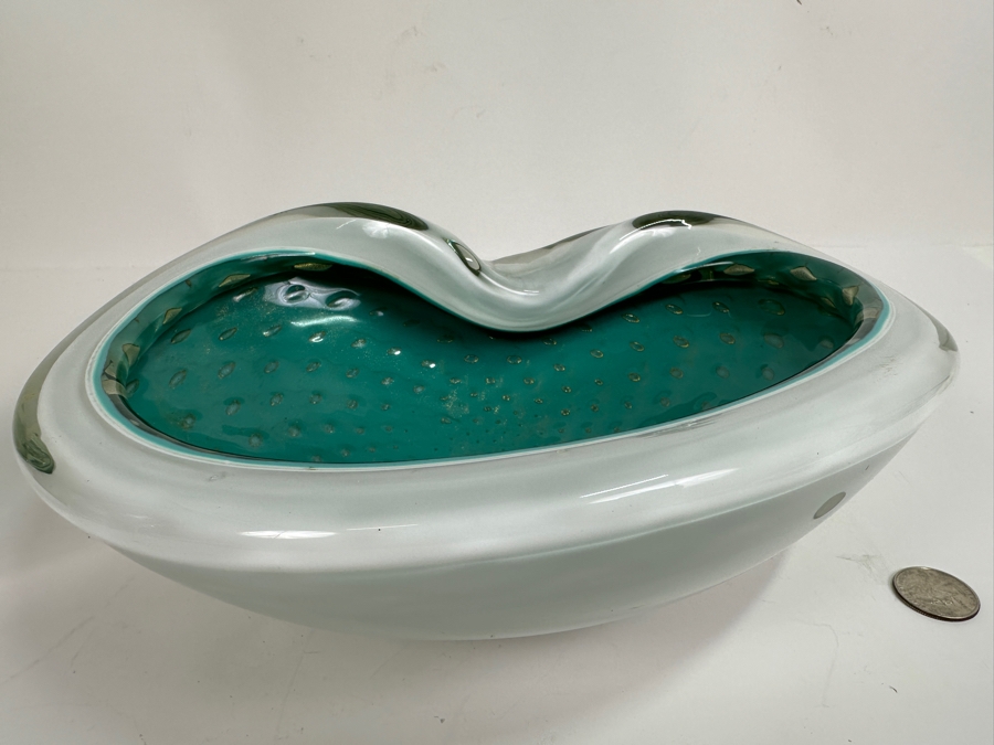 Large Italian Murano Art Glass Abalone Style Bowl 11W X 7.5D X 4H [Photo 11]