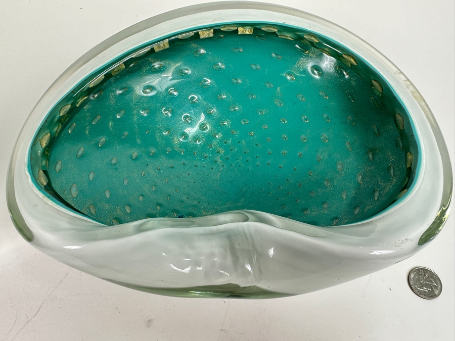 Large Italian Murano Art Glass Abalone Style Bowl 11W X 7.5D X 4H [Photo 5]