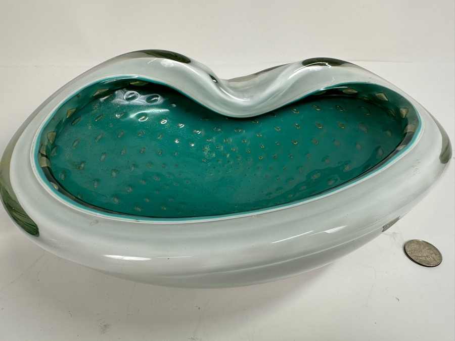 Large Italian Murano Art Glass Abalone Style Bowl 11W X 7.5D X 4H [Photo 9]