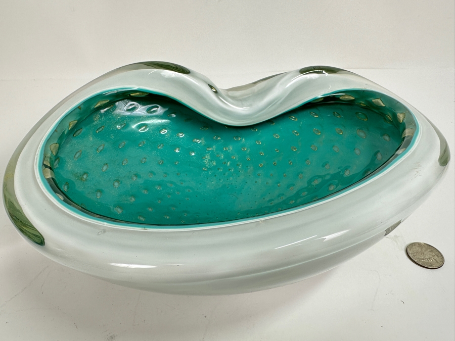 Large Italian Murano Art Glass Abalone Style Bowl 11W X 7.5D X 4H [Photo 10]