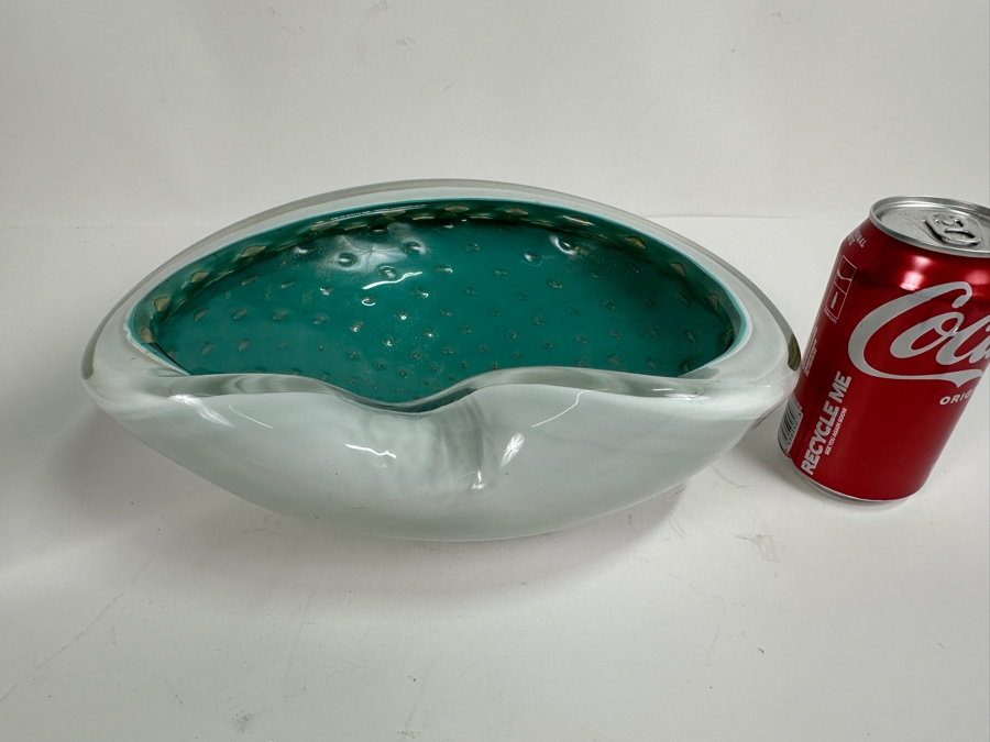 Large Italian Murano Art Glass Abalone Style Bowl 11W X 7.5D X 4H [Photo 2]