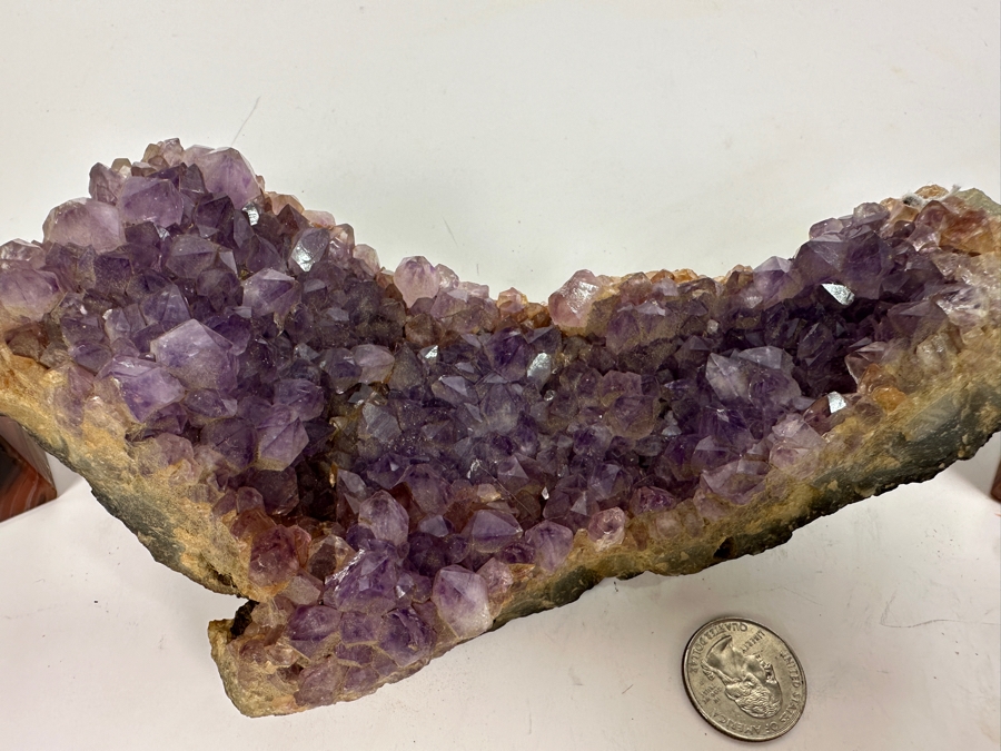 Pair Of Polished Geode Quarters Bookends & Part Of An Amethyst Geode 8L [Photo 3]