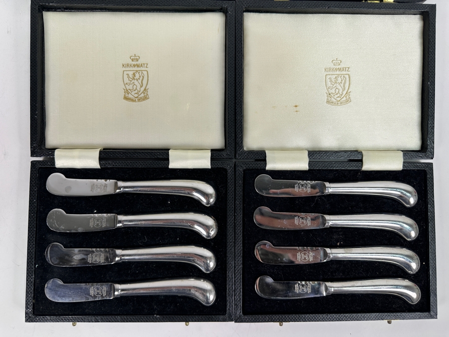 (8) Kirk & Matz Sheffield England Stainless Knives & Maxwell-Phillip New York Carving Fork & Knife Set With Mother Of Pearl Handles [Photo 6]