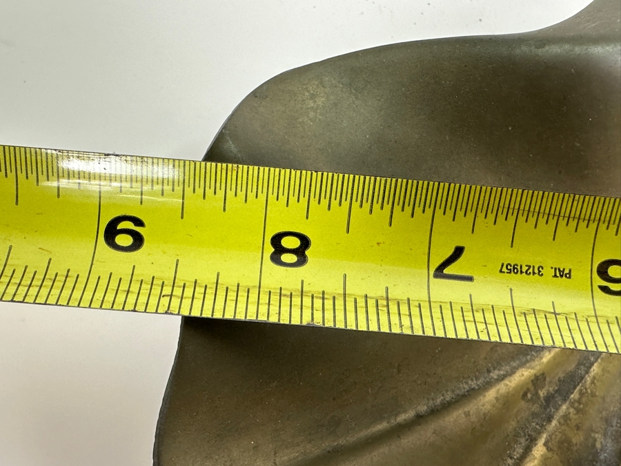 Vintage Brass Items: Solid Brass Seashell Dish, Brass Egret Bird Figurine 12H And Repousse Brass Cherub Box [Photo 10]