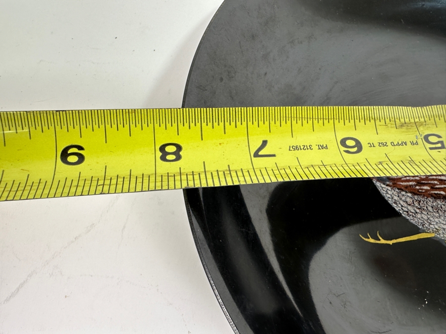 Art Pottery Bird Figurine On Wooden Base And Couroc Of Monterey Inlaid Quail Plate 7.75W [Photo 6]