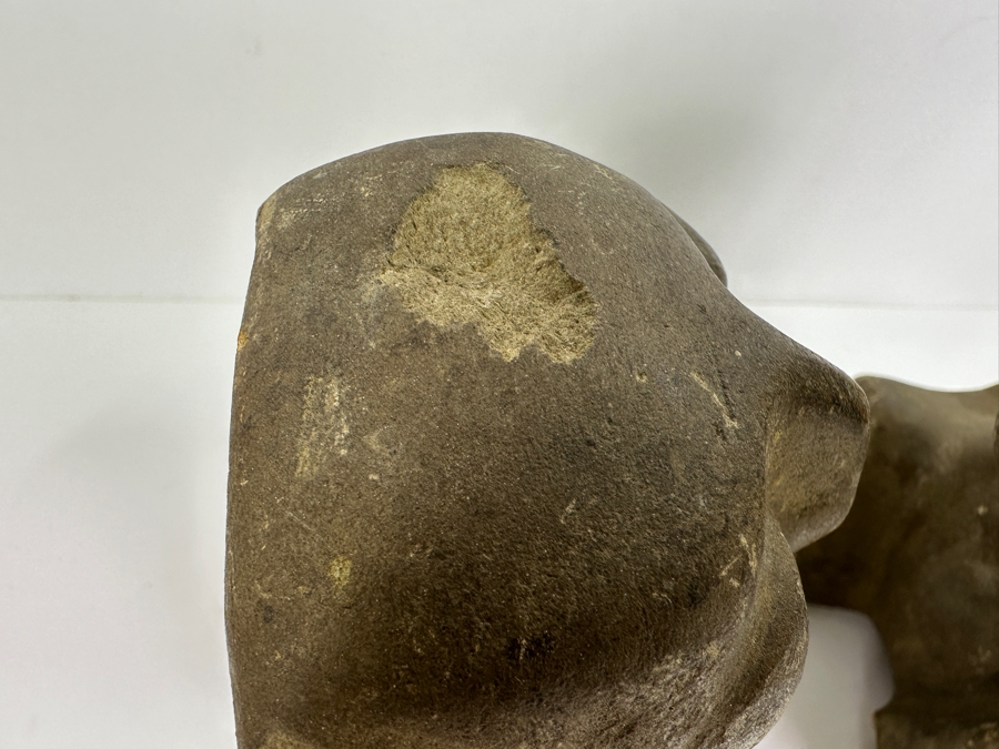 Pair Of Old Stone Pre-Columbian Style Figures 6.5H & 7.5H [Photo 12]