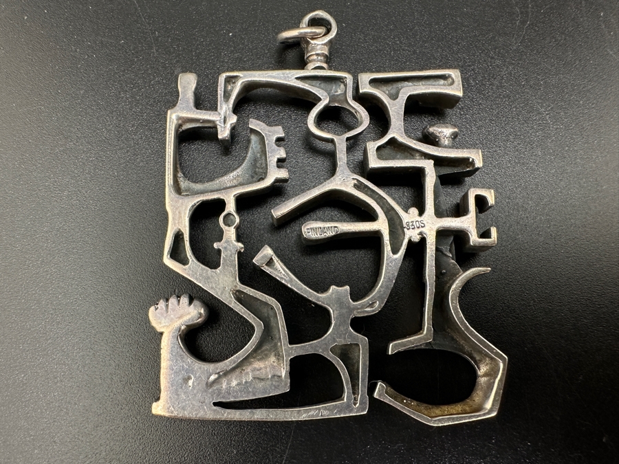Vintage Jorma Laine (1930-2002) Finland Modernist Pendant 18.7g [Photo 4]