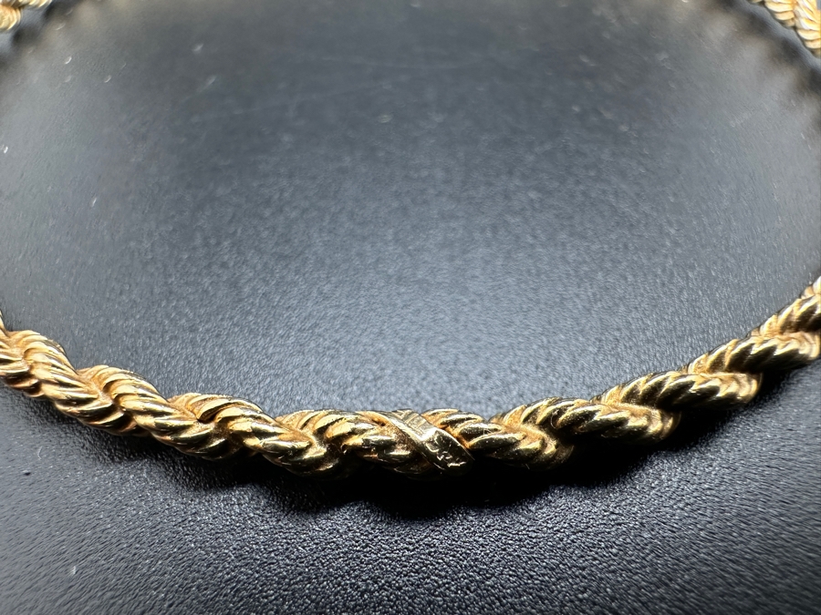 Vintage Tiffany & Co. 14K Gold Solid Rope Bangle Bracelet 10.4g Fair Market Value $1,100 [Photo 8]