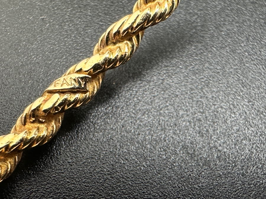 Vintage Tiffany & Co. 14K Gold Solid Rope Bangle Bracelet 10.4g Fair Market Value $1,100 [Photo 10]