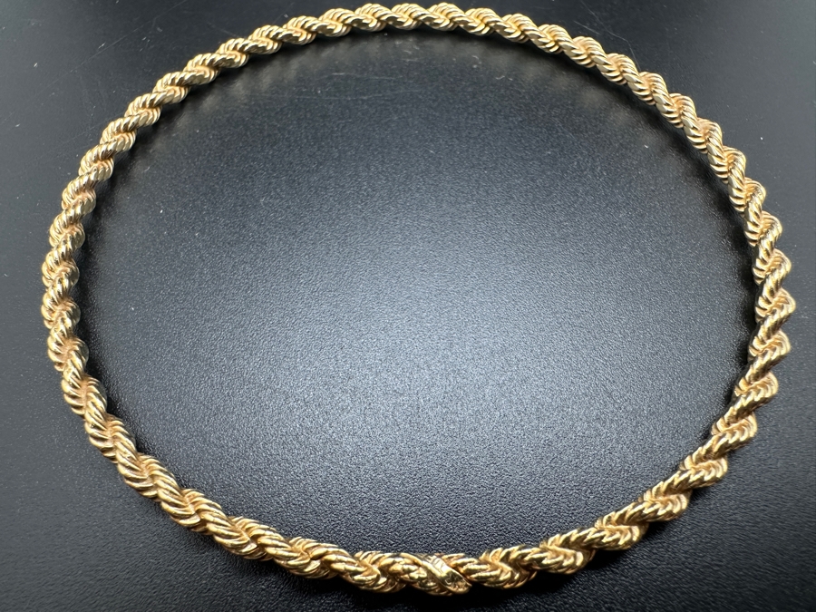 Vintage Tiffany & Co. 14K Gold Solid Rope Bangle Bracelet 10.4g Fair Market Value $1,100 [Photo 7]