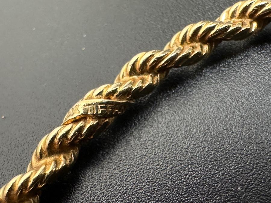Vintage Tiffany & Co. 14K Gold Solid Rope Bangle Bracelet 10.4g Fair Market Value $1,100 [Photo 3]