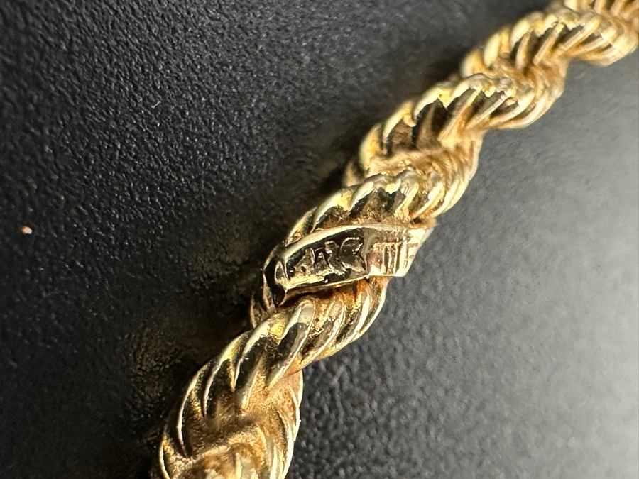 Vintage Tiffany & Co. 14K Gold Solid Rope Bangle Bracelet 10.4g Fair Market Value $1,100 [Photo 2]