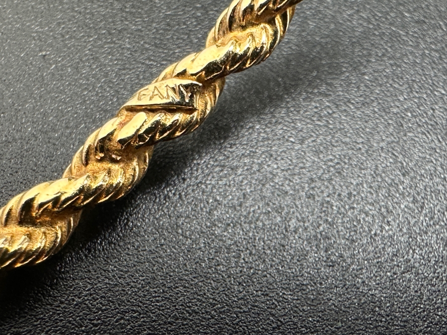 Vintage Tiffany & Co. 14K Gold Solid Rope Bangle Bracelet 10.4g Fair Market Value $1,100 [Photo 4]