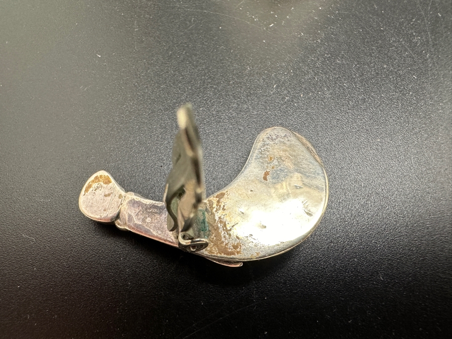 Vintage Sterling Silver Turquoise And Coral Clip On Earrings 14g [Photo 4]