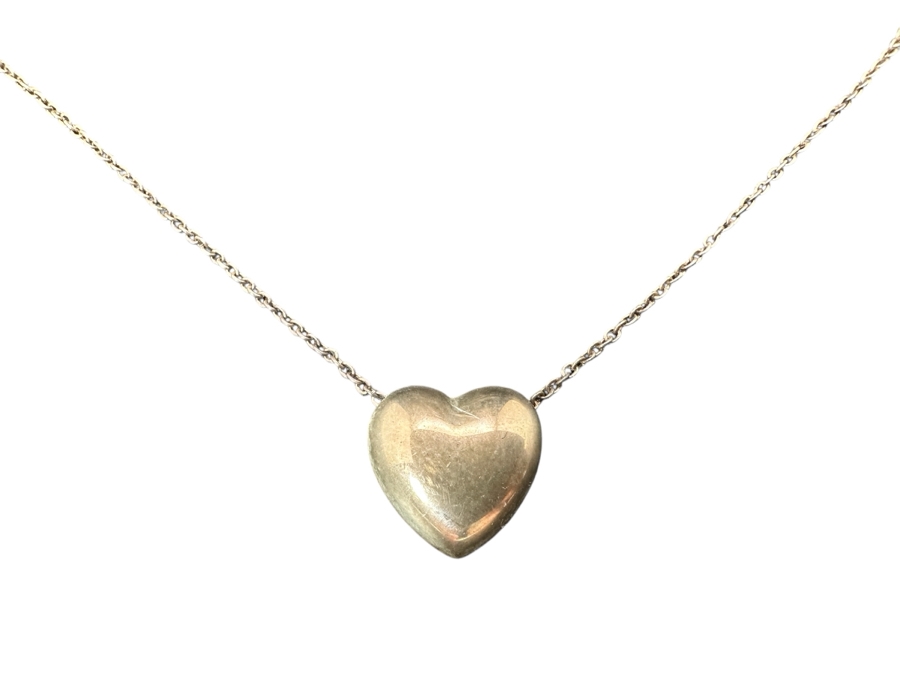 Vintage Sterling Silver Jondell Spain Heart Pendant With Sterling Silver 16' Chain Necklace 2g [Photo 1]