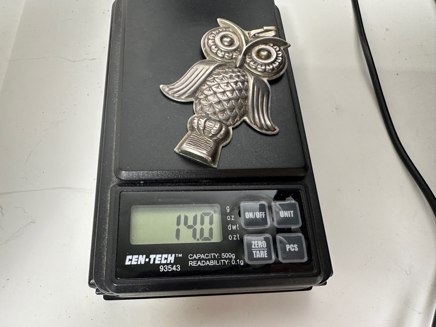 Vintage Reed & Barton Sterling Silver Owl Whistle Pendant 14g [Photo 6]
