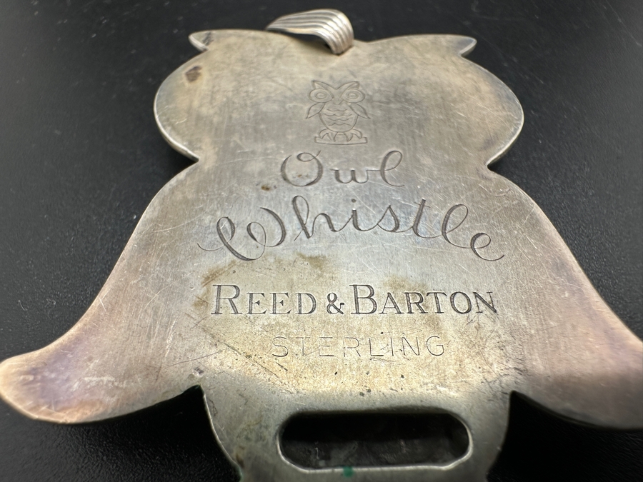 Vintage Reed & Barton Sterling Silver Owl Whistle Pendant 14g [Photo 5]