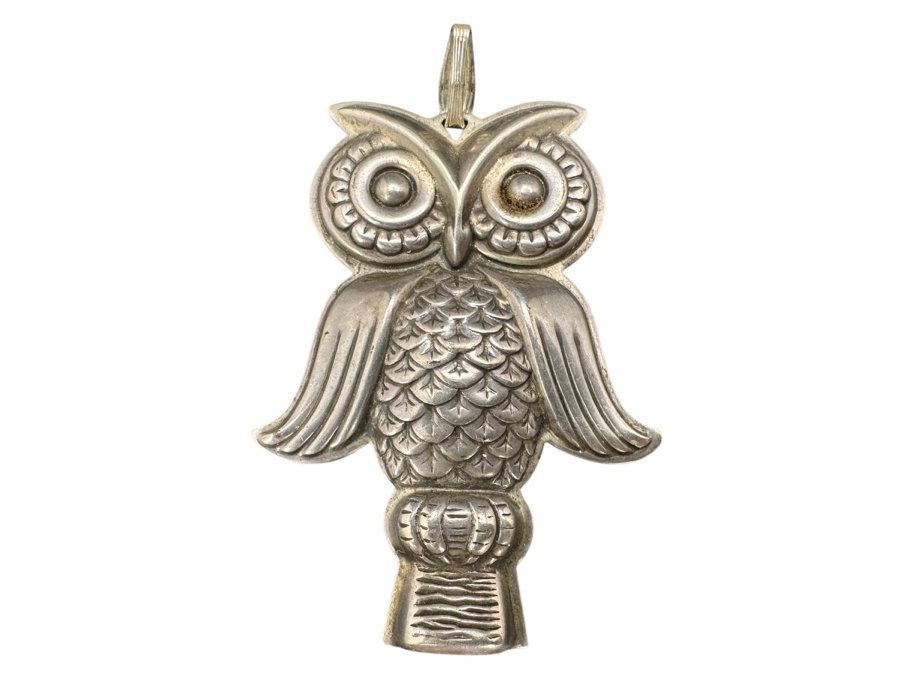 Vintage Reed & Barton Sterling Silver Owl Whistle Pendant 14g [Photo 1]
