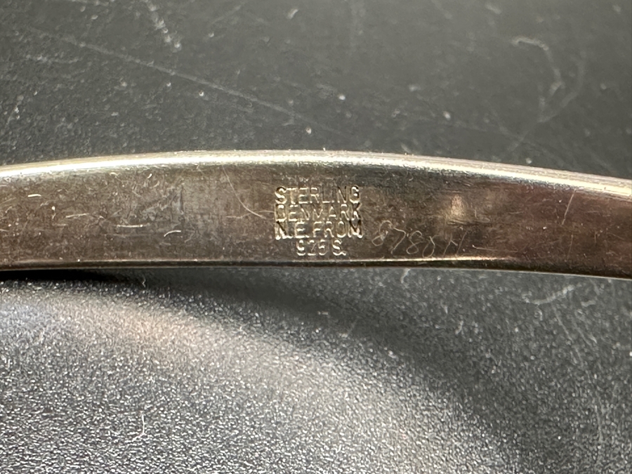 Vintage N. E. From Denmark Sterling Silver With Amber Modernist Bracelet (Niels Erik From) 23.1g [Photo 5]