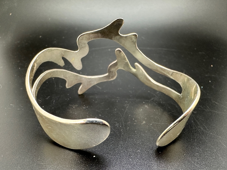 Vintage Sterling Silver Modernist Cuff Bracelet Taxco Mexico 25.3g [Photo 8]