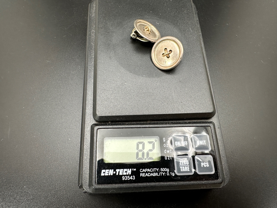 Vintage Tiffany & Co 14k Gold / Sterling Silver Clip On Earrings 8.2g [Photo 9]