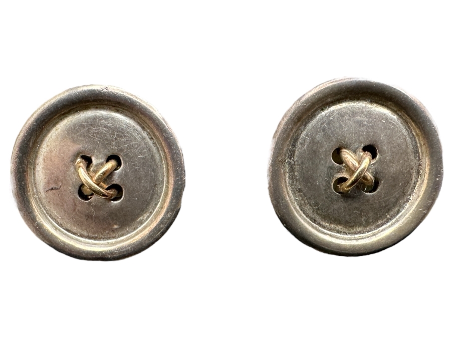 Vintage Tiffany & Co 14k Gold / Sterling Silver Clip On Earrings 8.2g [Photo 2]